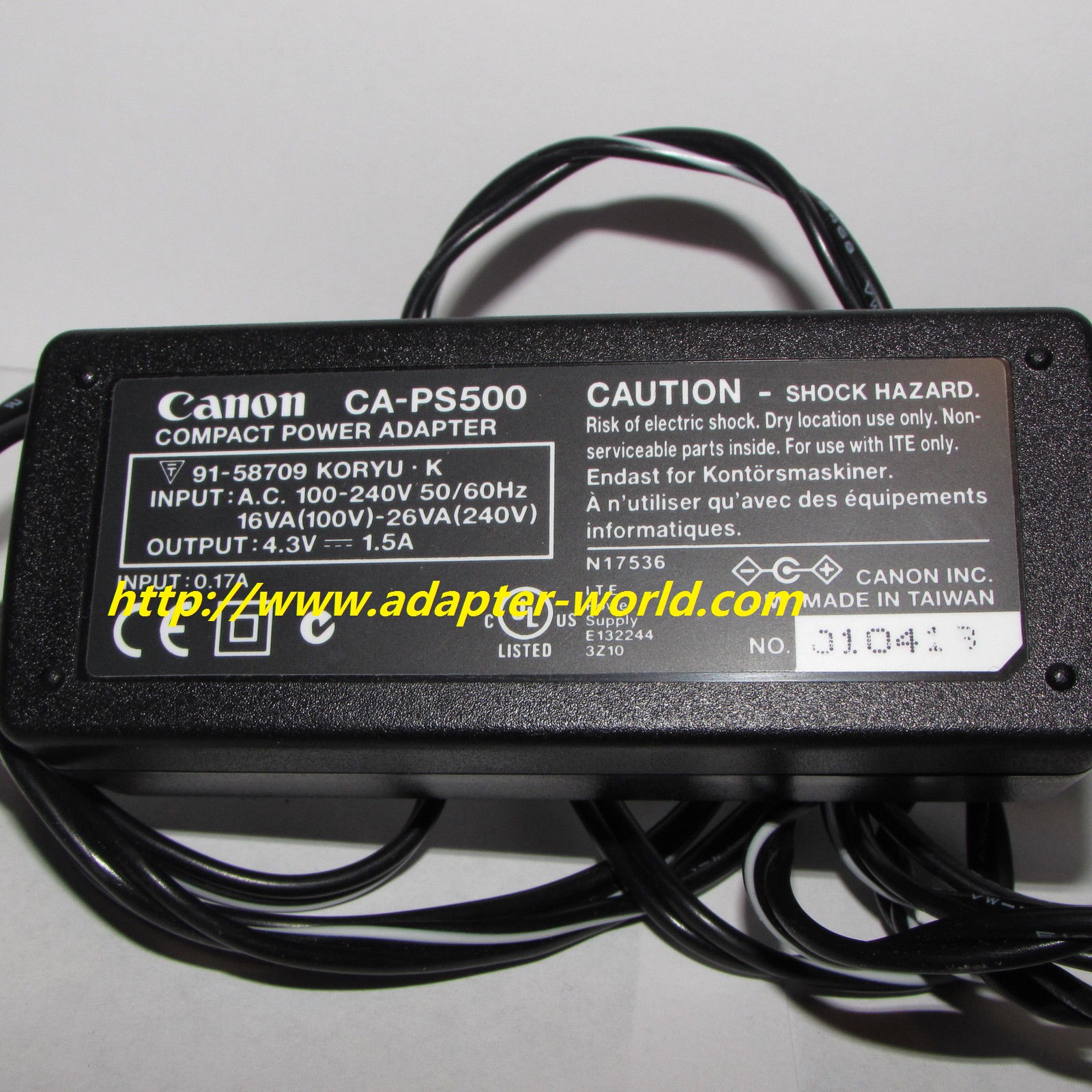 *100% Brand NEW* Canon CA-PS500 4.3V 1.5A A S105048 Compact AC Power Adapter Power Supply Free Shipping!